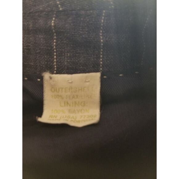 Zara Blazer US 36 Womens 100% Flax Blue White Striped Single Breasted - Picture 8 of 8